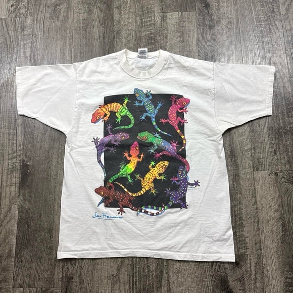 Fruit of the Loom Other - Vintage Rainbow Gecko Lizards T Shirt San Francisco California 90s